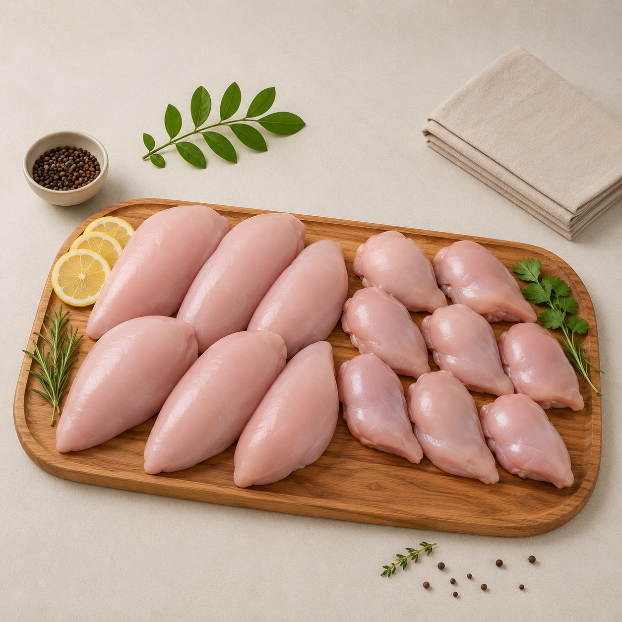 Chicken Breast boneless 6kg + leg boneless 4kg