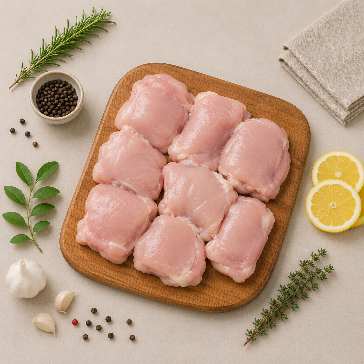 Fresh Chilled Chicken Thighs Boneless without skin