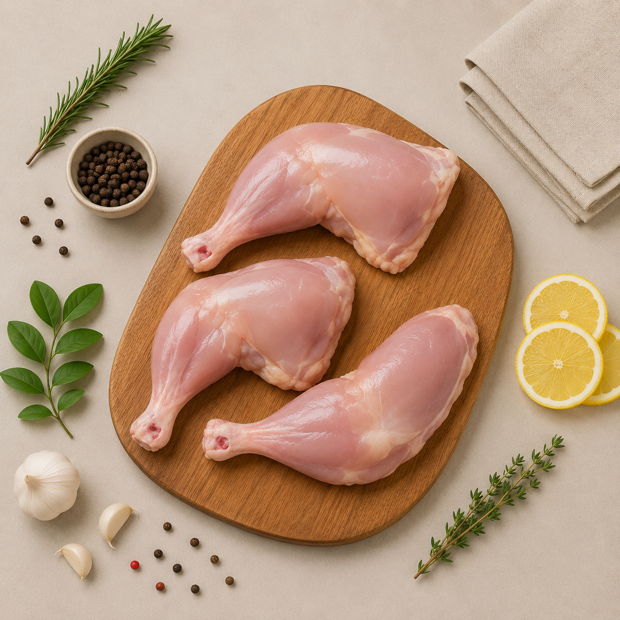Fresh Chilled Chicken whole Leg Thighs Without Skin