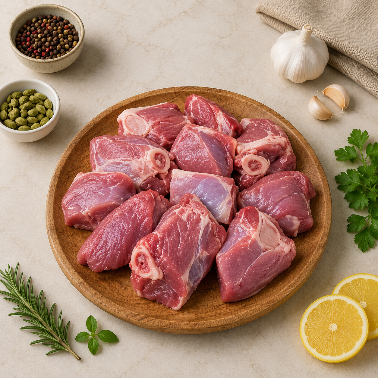 Fresh Mutton Goat Shoulder Cut Pieces 40 to 60gms Premium