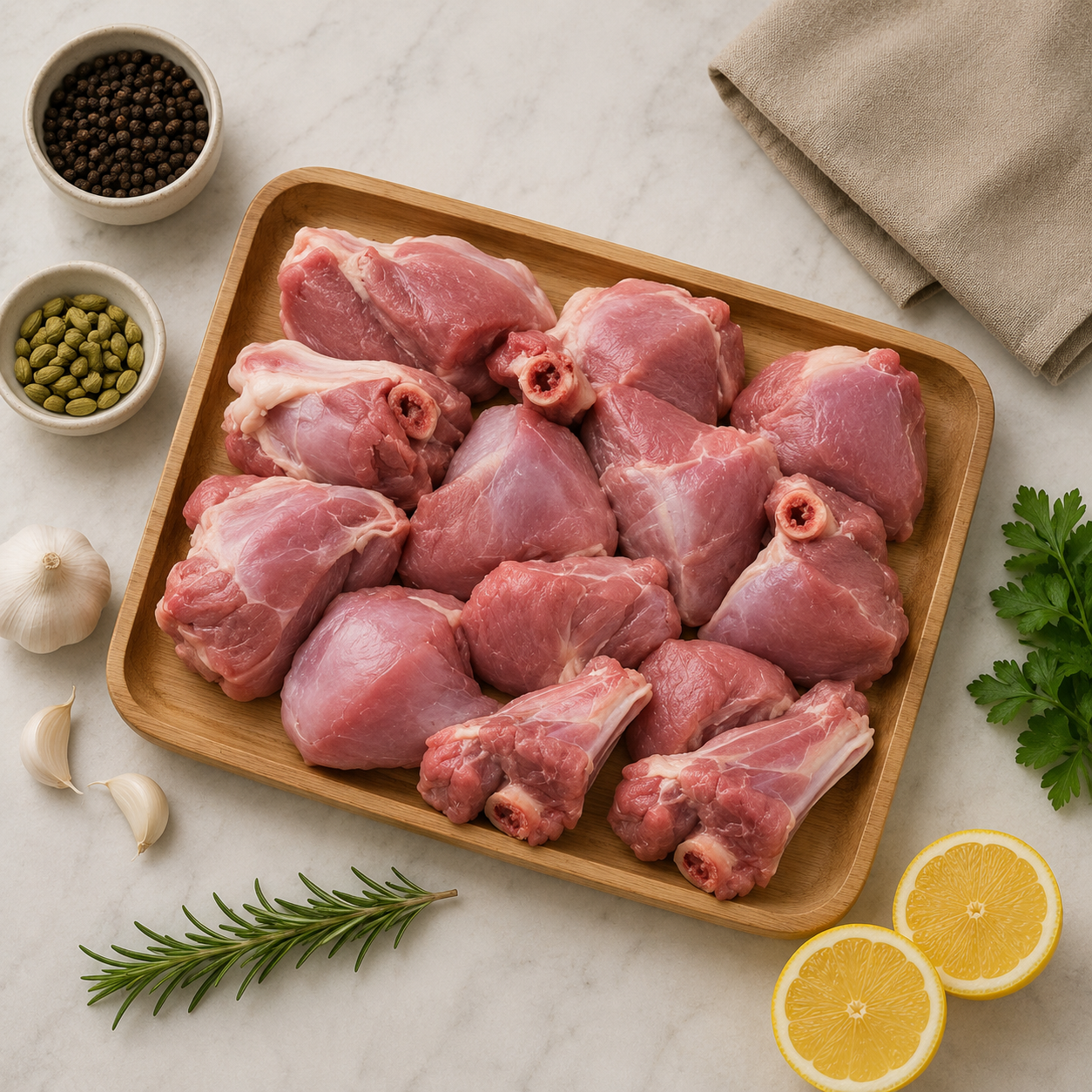 Fresh Mutton Lamb Leg Cut Piece Premium