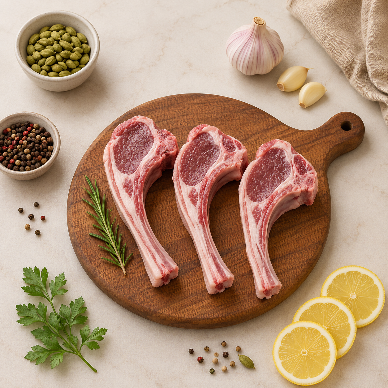Fresh Mutton Lamb Ribs Triple chops Standard