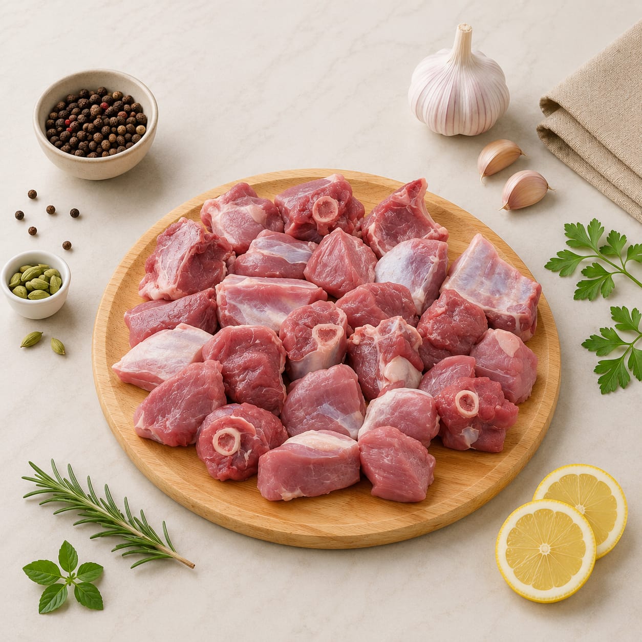 Fresh Mutton Goat curry cut Small (40 To 60 gms) Premium