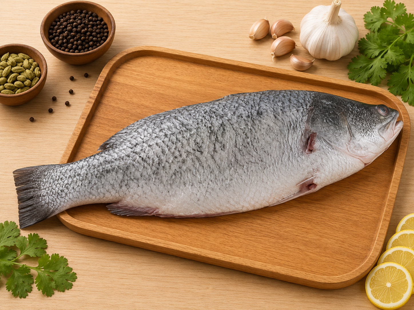 Bhetki Barramundi koduva Fish Whole Cleaned