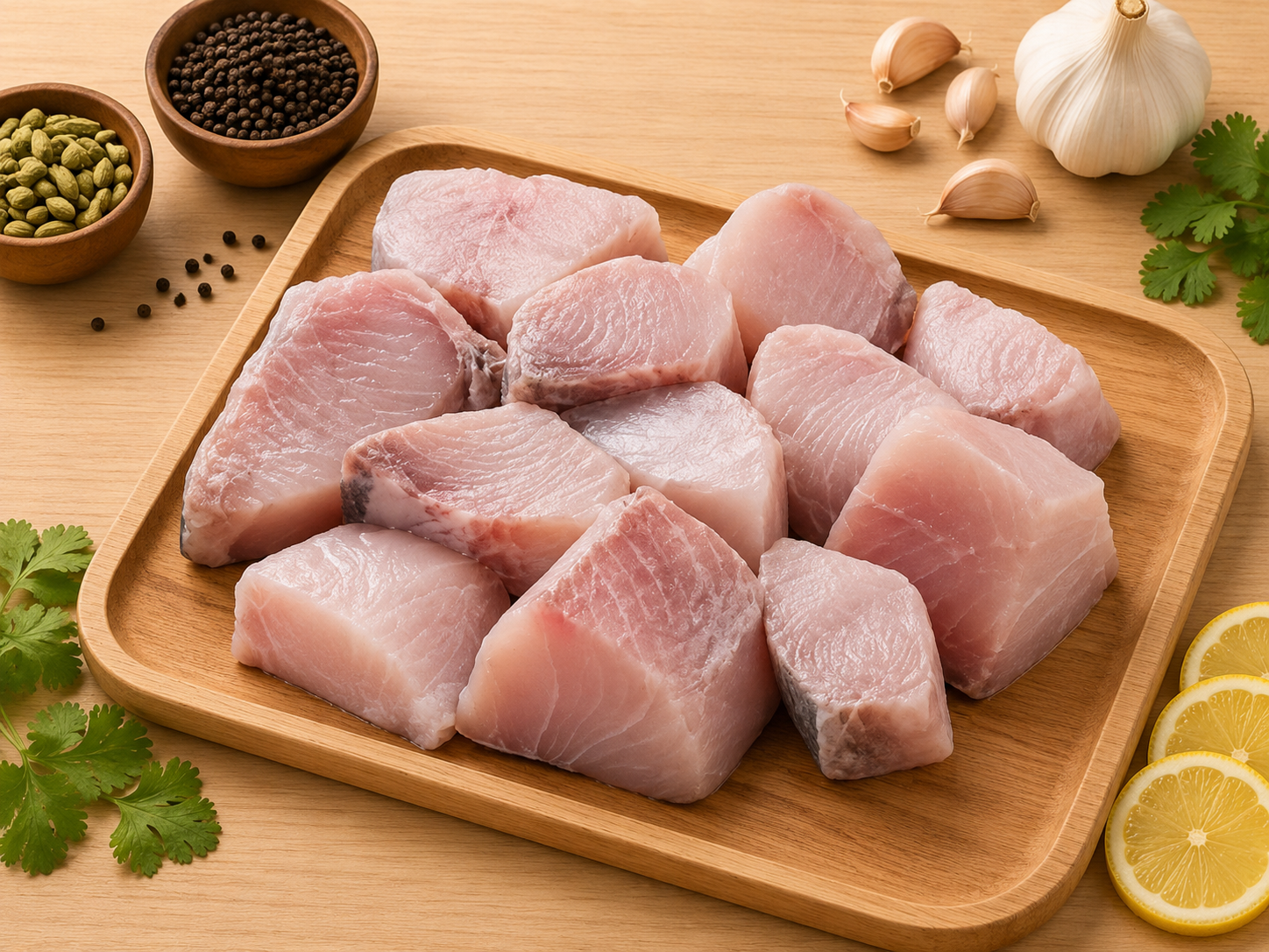 Black King Fish/Murrel/Cobia/Motha Fish Cleaned Curry Cut