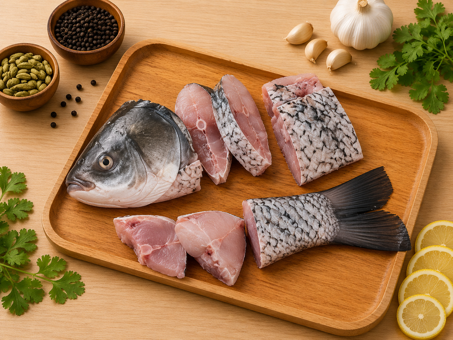 Catla Fish Cleaned Curry Cut