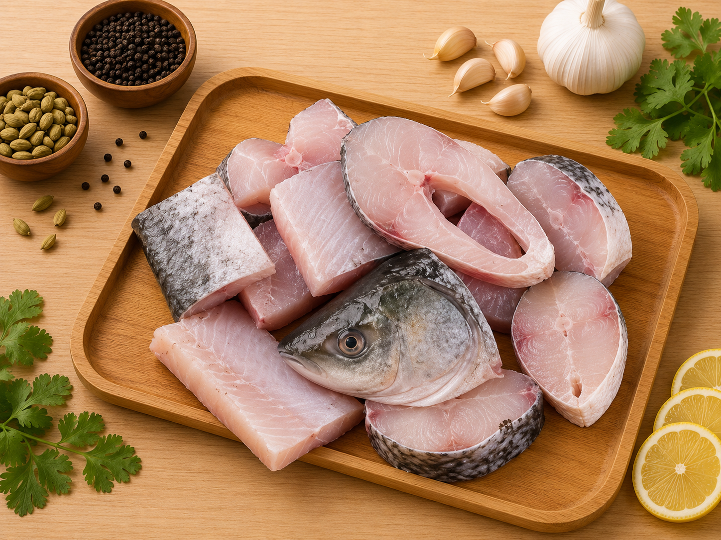 Rohu Fish Cleaned Curry Cut
