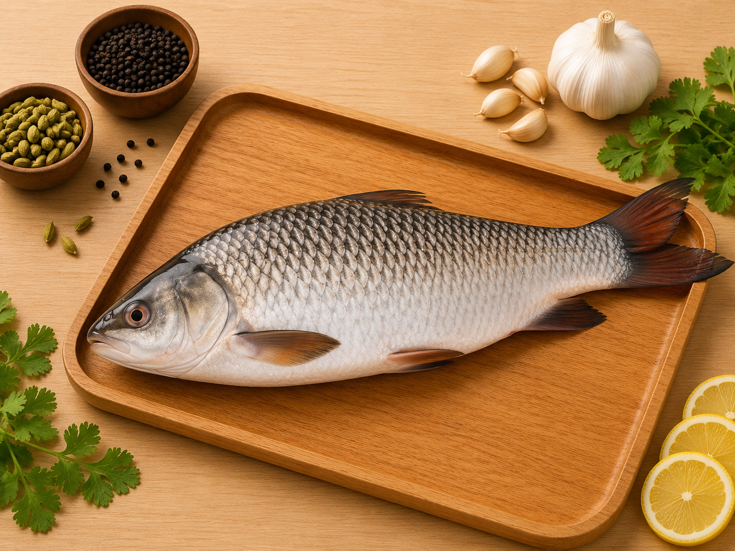 Rohu Fish Whole Cleaned