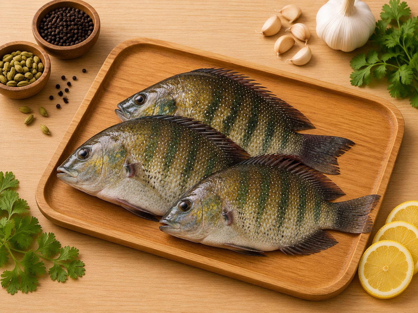 Tilapia karimeen Green chromideCleaned Gross Weight