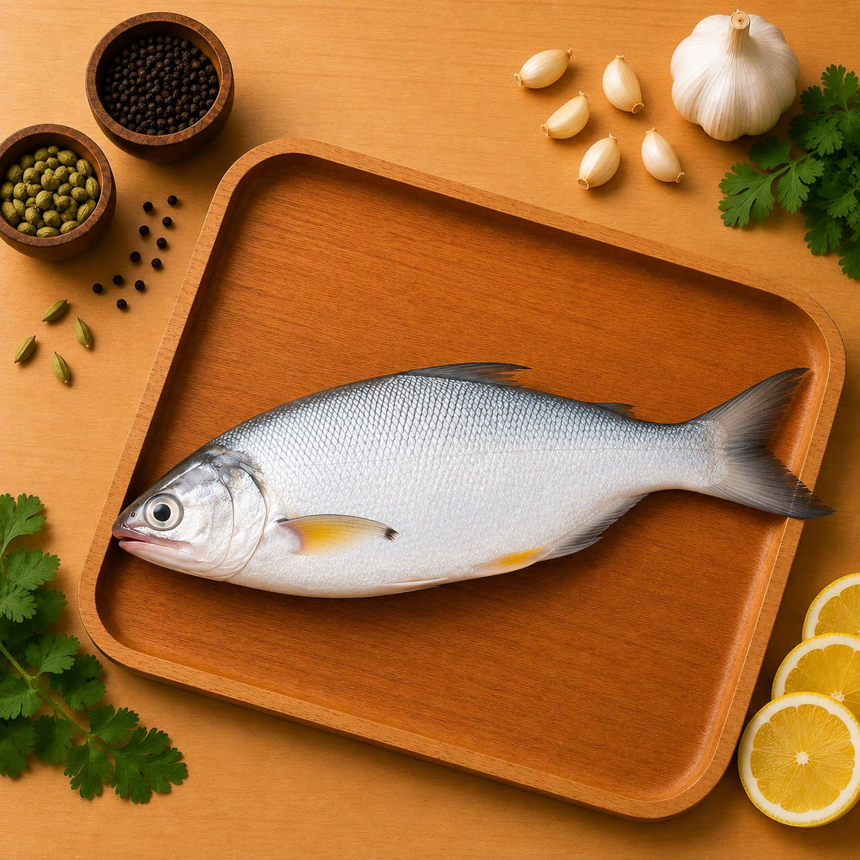 Indian Salmon White Fish Whole Cleaned