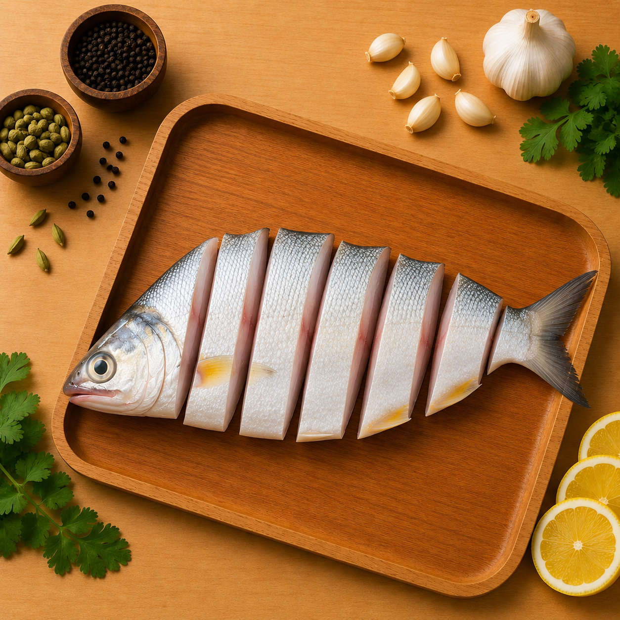 Indian Salmon White Fish Cleaned Curry Cut