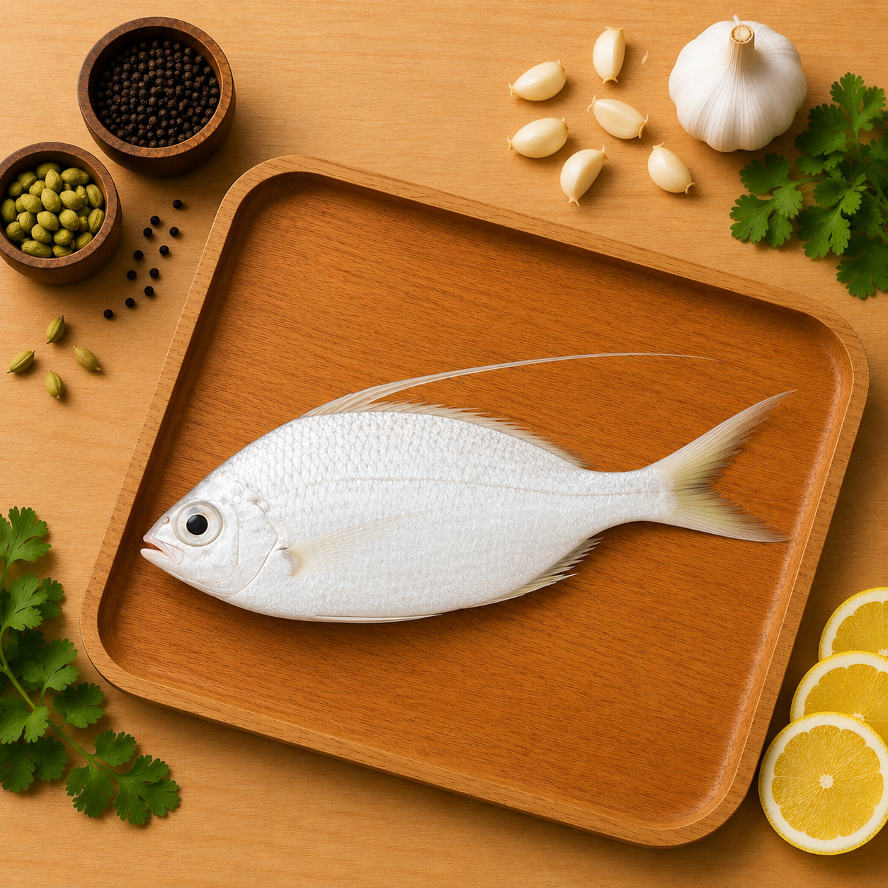 Long Rayed Silver Biddy/Pranjil Fish Whole Cleaned