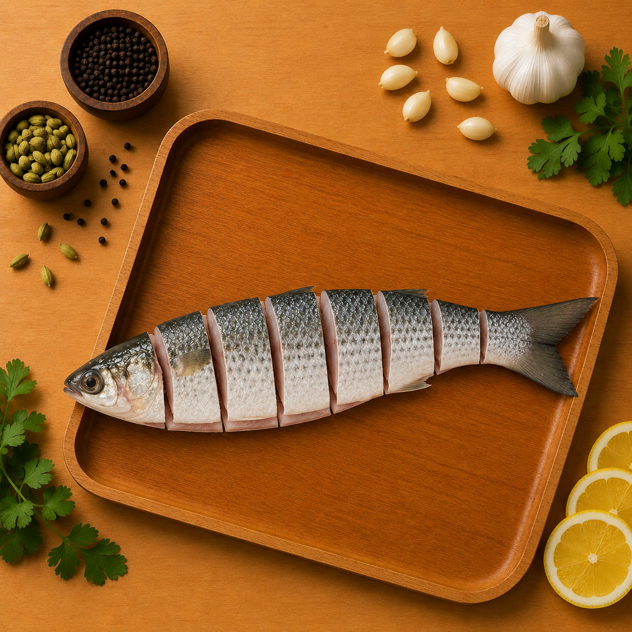 Mullet Fish Cleaned Curry Cut