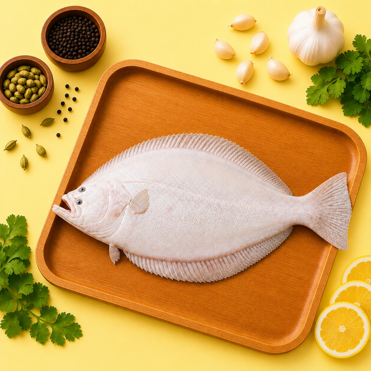 Halibut Fish Whole Cleaned