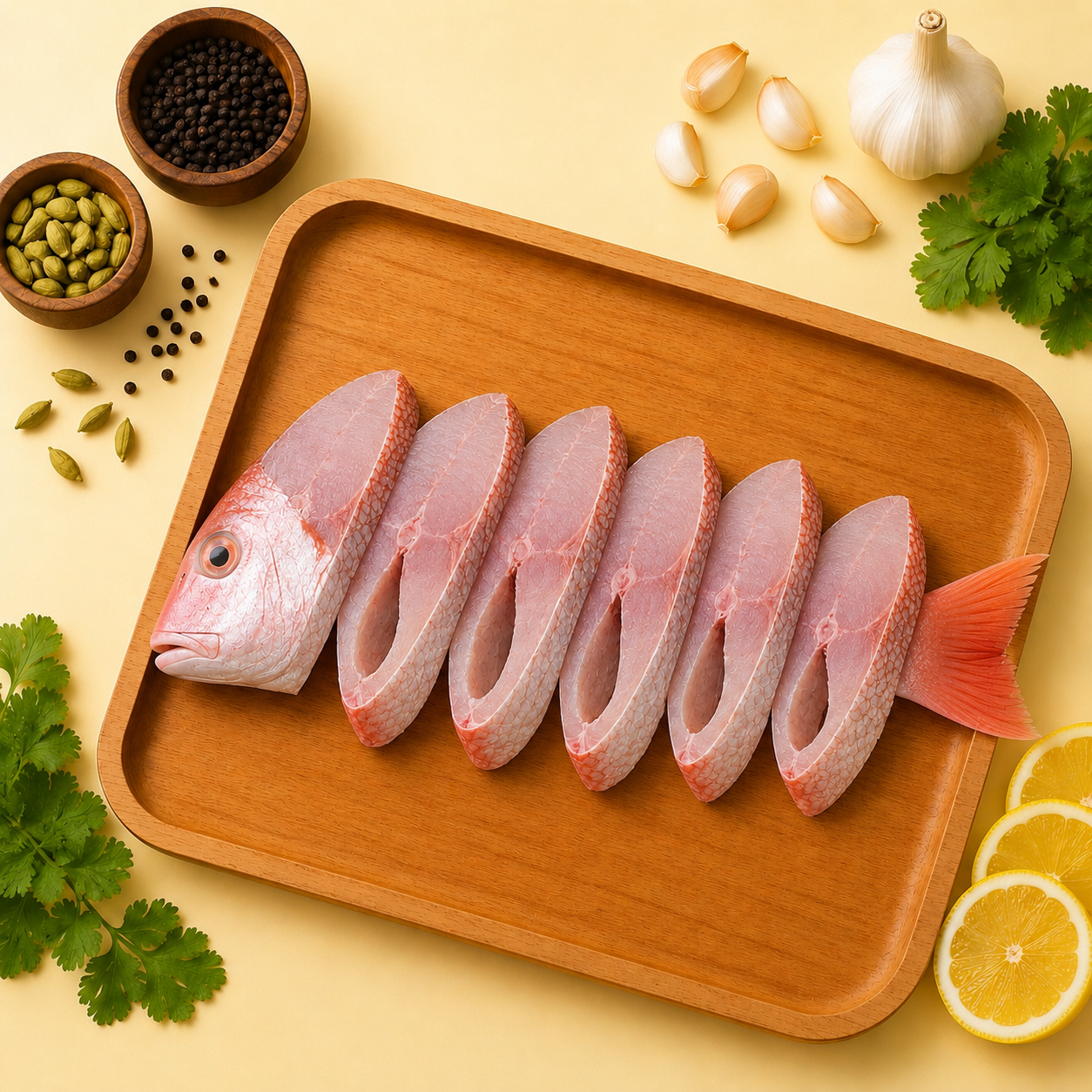 Pink Perch Fish Cleaned Curry Cut