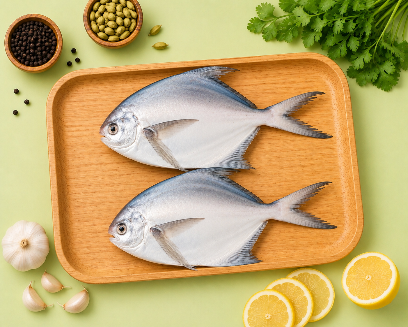 Pomfret White Fish Whole Cleaned