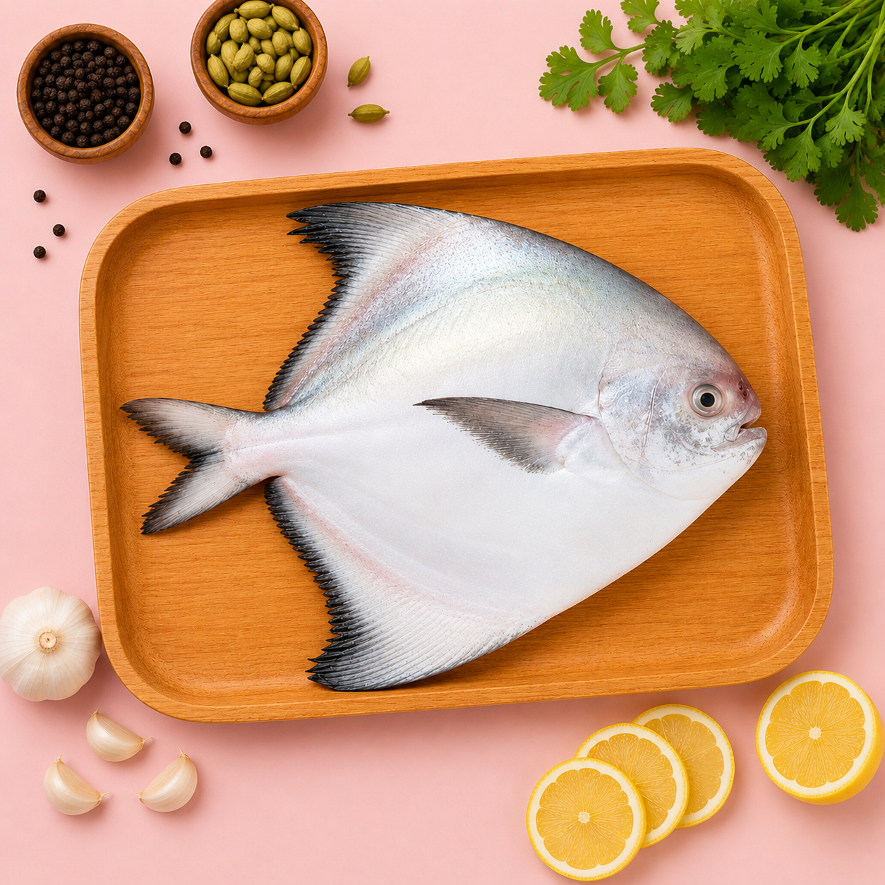 Chinese Pomfret Fish Whole Cleaned