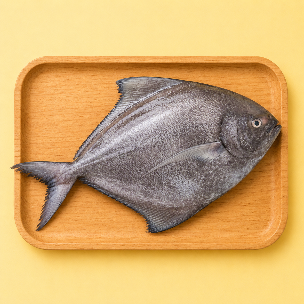 Black Pomfret Whole Cleaned